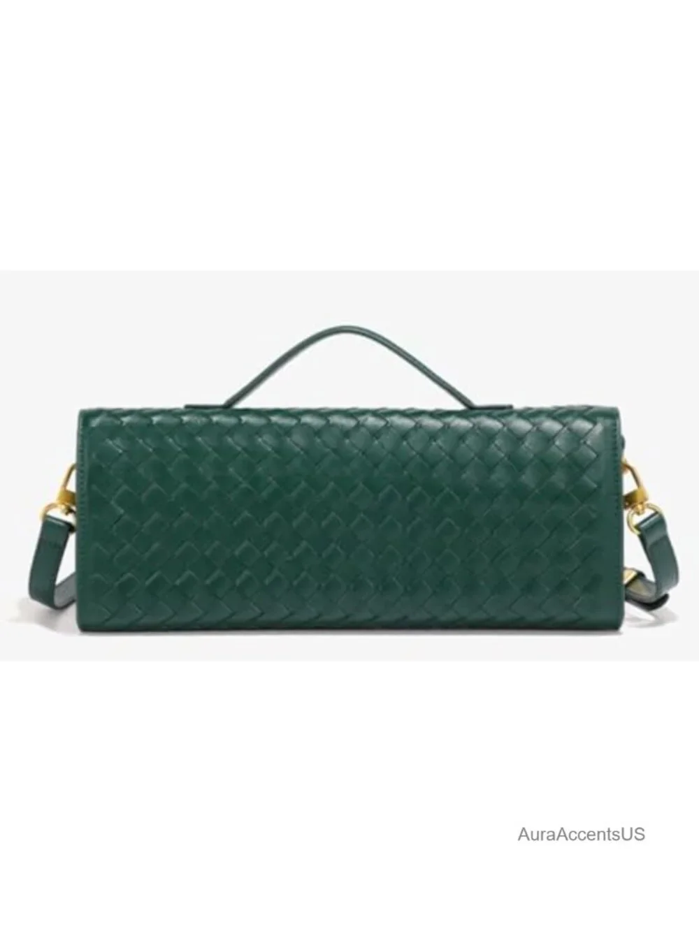 Woven PU Leather Evening Clutch Purse Crossbody Shoulder Bag Hobo Satchel